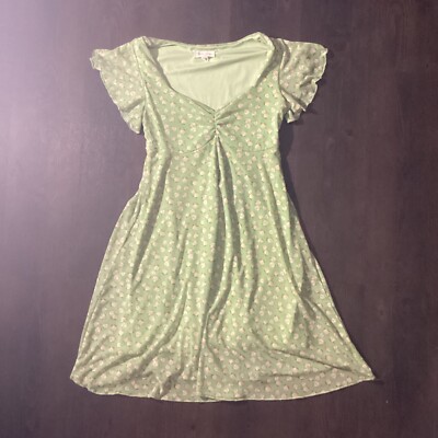 See You Monday Mini Dress Green Floral XS mesh Sage | eBay