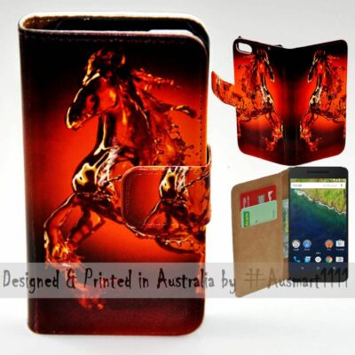 For Google Pixel Series - Water Horse Theme Print Wallet Mobile Phone Case Cover