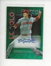 2020 Bowman Platinum Nick Lodolo Autograph Green /99 Cincinnati Reds Rare A504