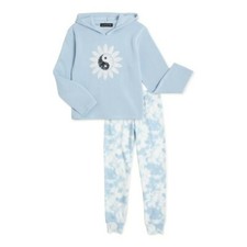 Social Edition Girls Tie Dye Graphic Hoodie and Jogger Pant, 2-Piece, S 6/6X