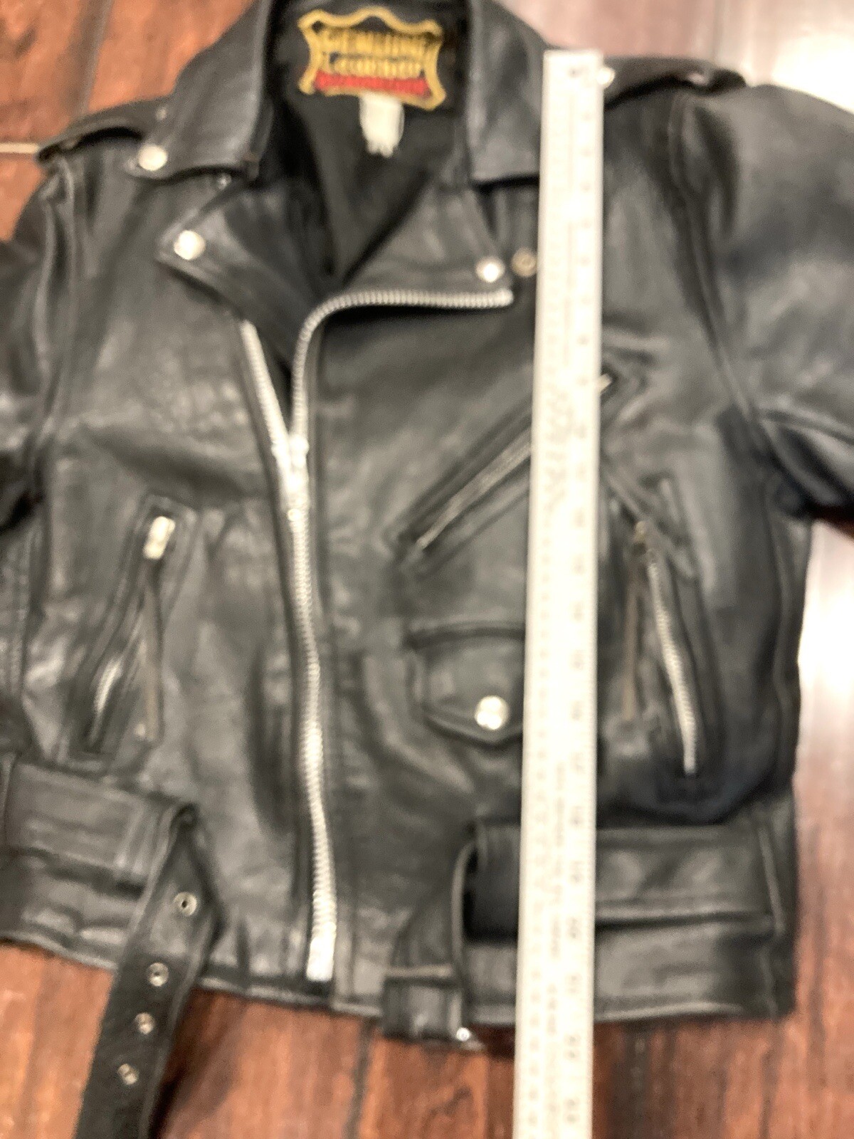 Manzoor Genuine Leather Distressed Motorcycle Biker Jacket Black