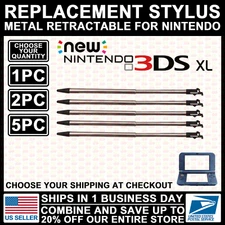New 3DS XL Metal Retractable Stylus For Nintendo Touch Pen Replacement Black