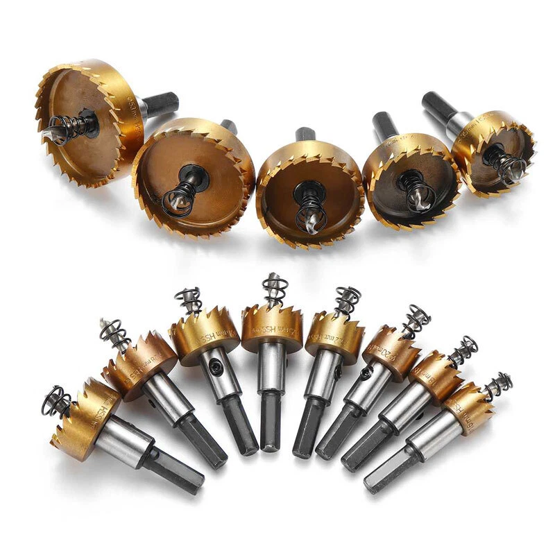 HSS Hole Saw Titanium Carbide Tipped Hole Cutter Drill for Hard Metal Wood Plastic