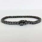 Unisex Black Diamond Tennis Bracelet In 925 Sterling Silver Black Gold Finish !