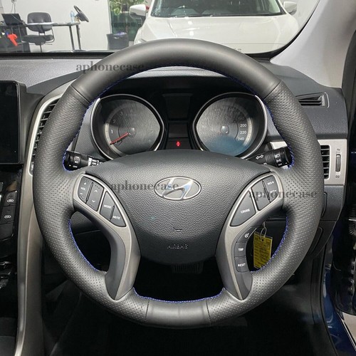 Hand-Sewing Steering Wheel Wrap Cover Leather Interior Wrap For hyundai i30 - Picture 2 of 11