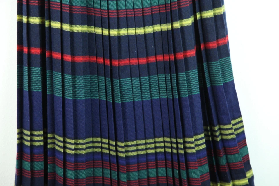 复古 10 80 年代打褶中裙条纹学院学院学院学前旧钱朋克 — 第 3/4 张图片