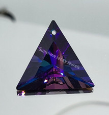 Swarovski Crystal Purple Heliotrope 30mm Triangle 6209 Pendant; Rare Vintage 