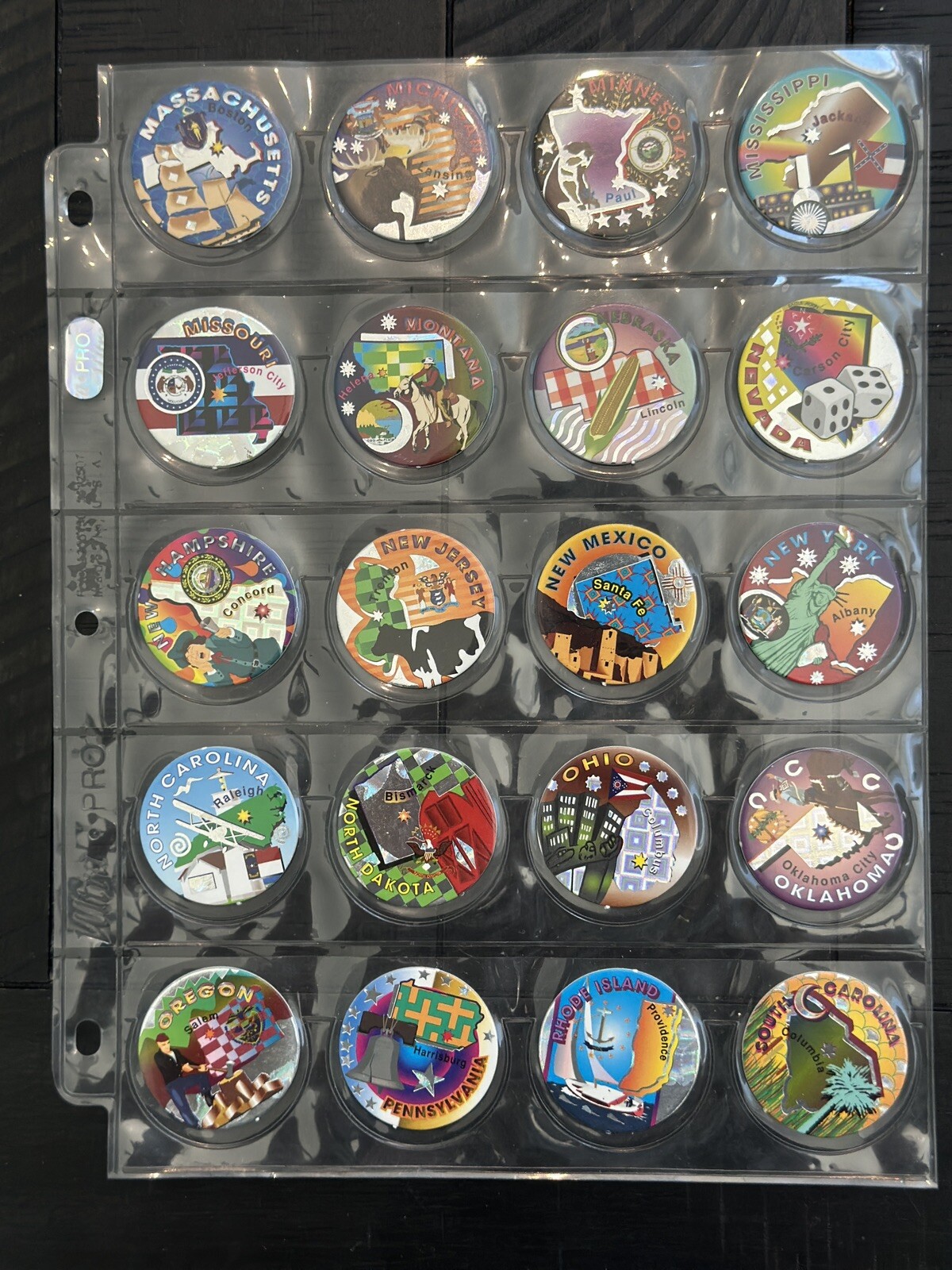 Vintage POGS Complete Set of 50 US States and 4 Branches Of Government ...