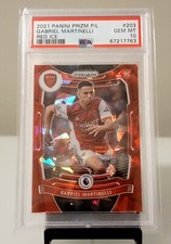 2021 Prizm P/L #203 Gabriel Martinelli Red Ice PSA GEM-MT 10 colori Match Arsenal