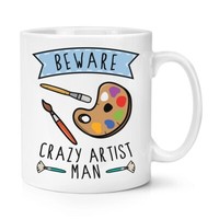 Beware VerrüCkte KüNstler Mann 284Ml Becher Tasse Kunst Scherz Vatertag Freund