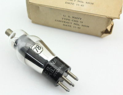 New Qty 1 SYLVANIA CHS 78 Foil D Getter NOS Vacuum Tube USA Wartime Vintage 1942