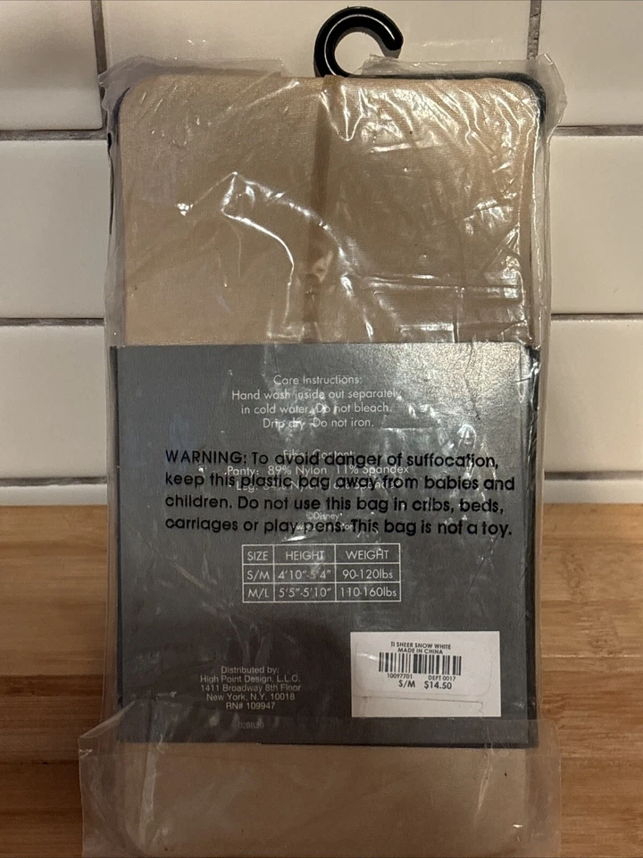 Medias transparentes Blancanieves Disney para mujer talla S/M NUEVAS/Selladas Foto 2 de 4