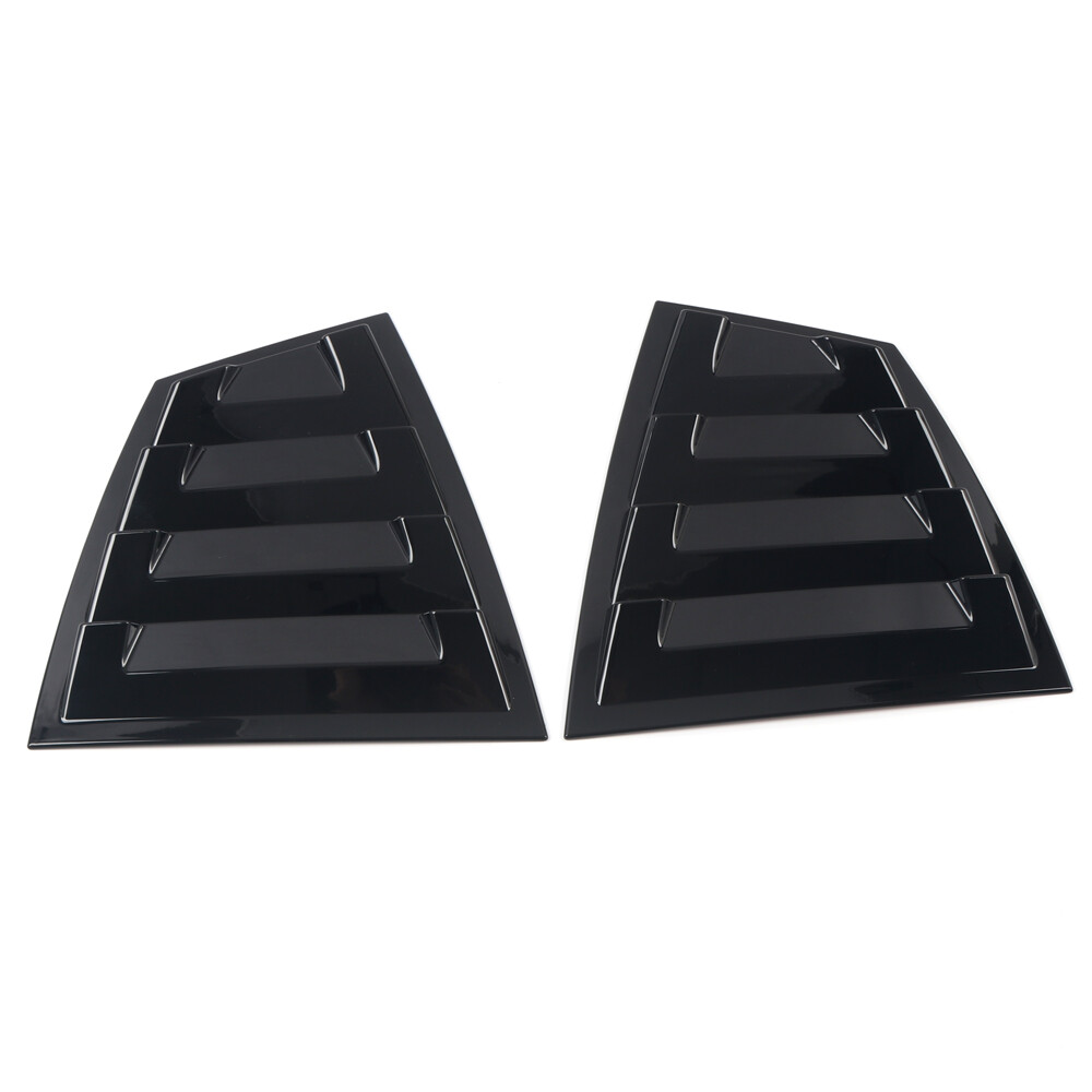 Matte Black Rear Window Louvers For Subaru WRX STi (2015-2020) - Side Shutter Blinds - View #4
