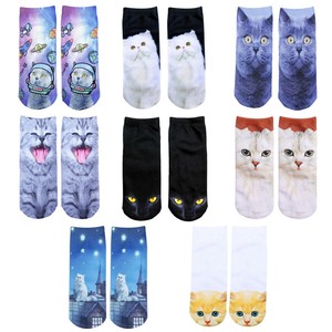 Détails Sur Femmes Homme Animal Dessin Mignon 3d Chat Sport Chaussettes Socquettes Souple