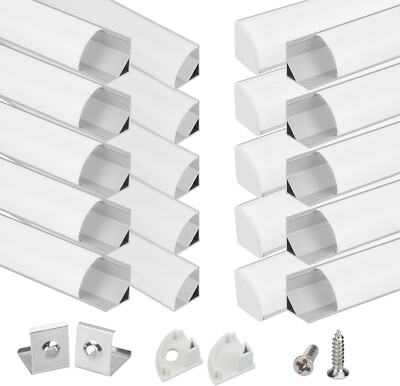 25 PACK!! 3.3FT/1M Plus-Size 30x30mm V Shape Silver LED Diffuser Channel System
