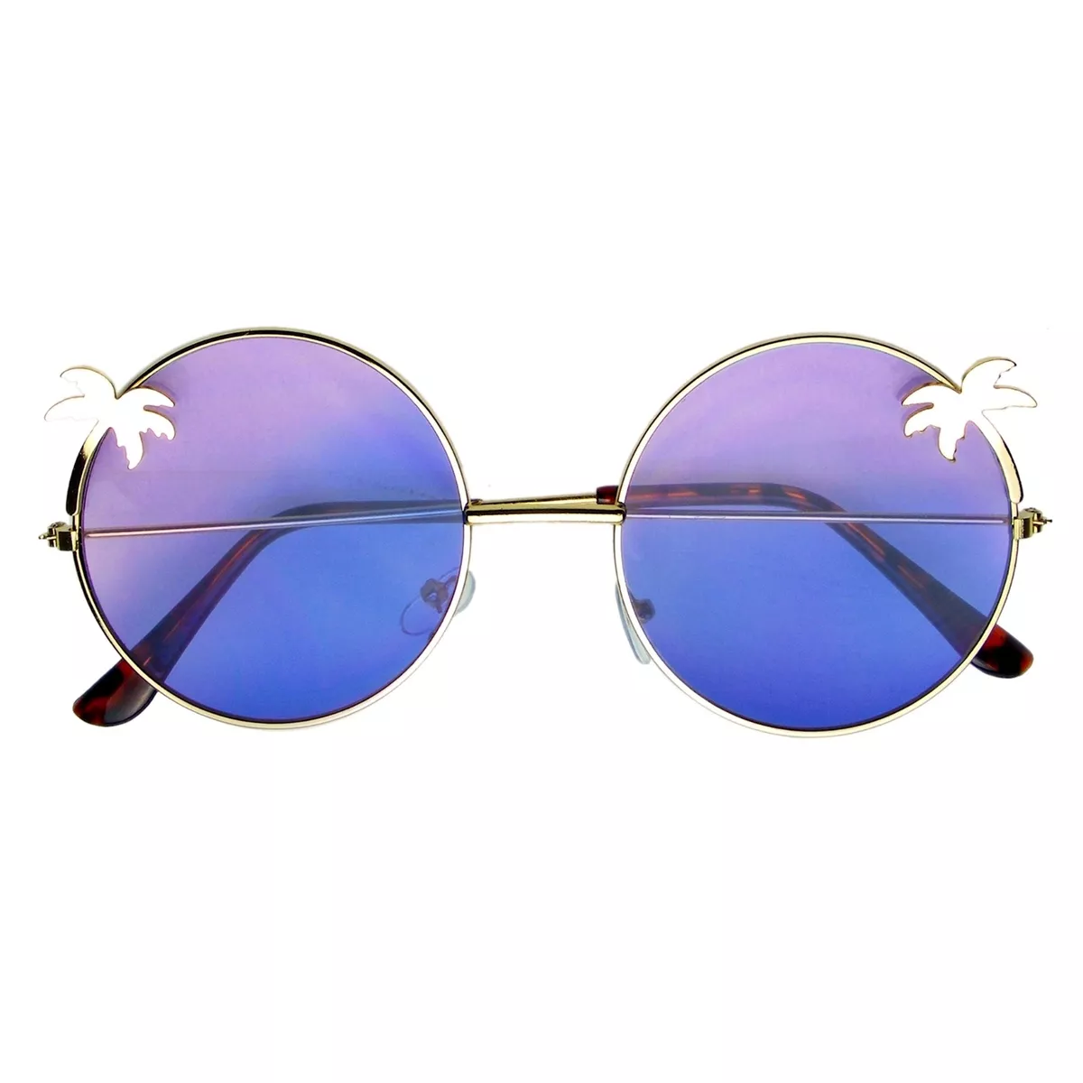 Sunglasses Novelty Indie Palm Tree Gradient Lens Round Hippie