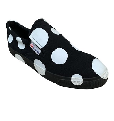 10 CORSO COMO x Superga ~ Black with White Dot Print Low-Top Sneakers ~ Size 8