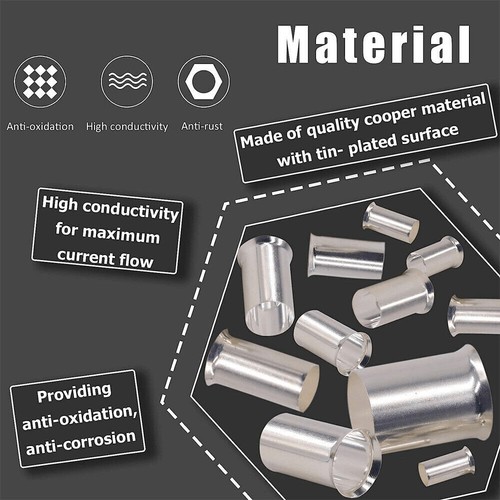 10-100PCS Wire Ferrules Crimp Terminal Connector Kits AWG (8 6 4 2 1/0 2/0) US - Picture 10 of 23