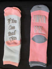 THANKSGIVING NOVELTY SOCKS SET OF 2 Pumpkin Pie, Pumpkin Spice Holiday Fun Gift