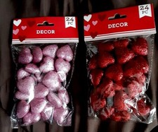 Glitter Foam Heart Filler and Scatters Choose 1 Pink OR 1 Red 24 piece Love