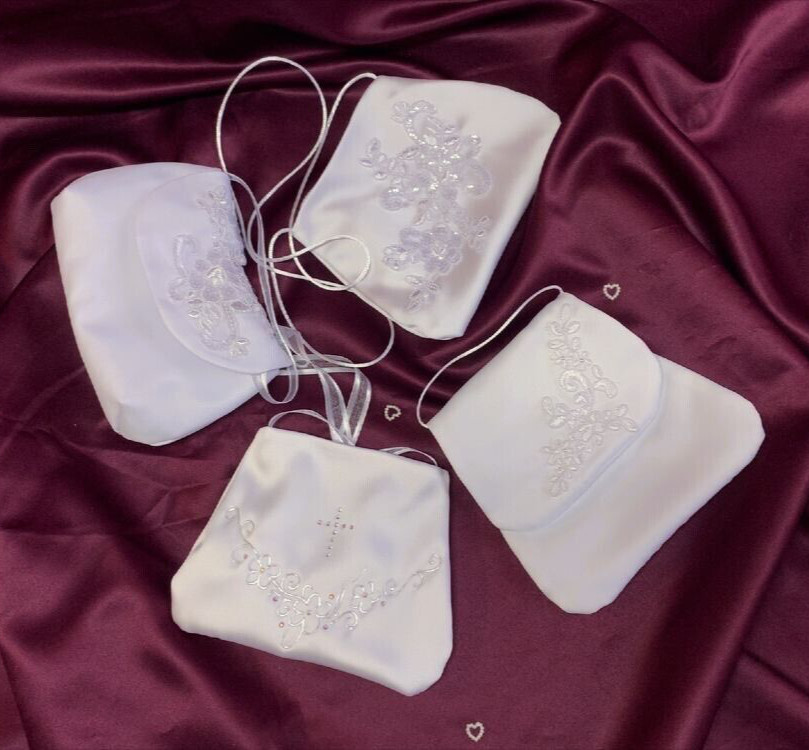 Tasche Kommunion Kommuniontasche Beutel Brauttasche Clutch weiss ivory Hochzeit