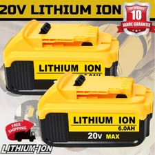 2x 6.0Ah Battery replacement For DeWalt Lithium Battery 20 Volt DCB206-2 DCB208
