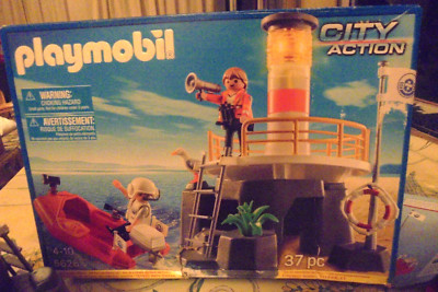 NEU PLAYMOBIL ACTION CITY LEUCHTTURM MIT RETTUNGSBOOT RETTUNGSBOOT