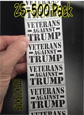 "VETERANS AGAINST TRUMP" stickers 25-500 decals labels musk anti donald elon