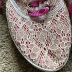comfort trendz white lace sneakers with pink underlay & laces, women's 10 — photo 2