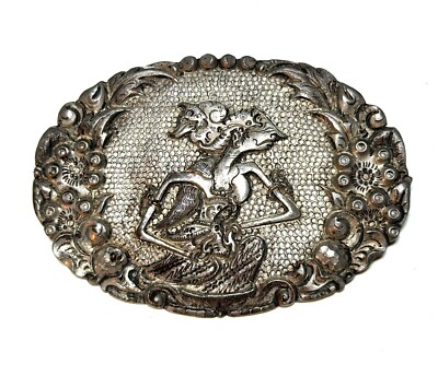 Silver Wayang Kulit Handmade Shadow Puppet Brooch/ Pin Indonesia  Antique!