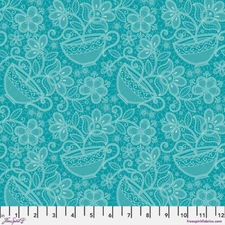 Free Spirit Stacy Peterson Belle Epoque Society Teal Cotton Fabric By Yard