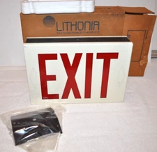 Lithonia Lighting EXIT Sign Red Letters w/Double White Face #XSW2RL New in Box