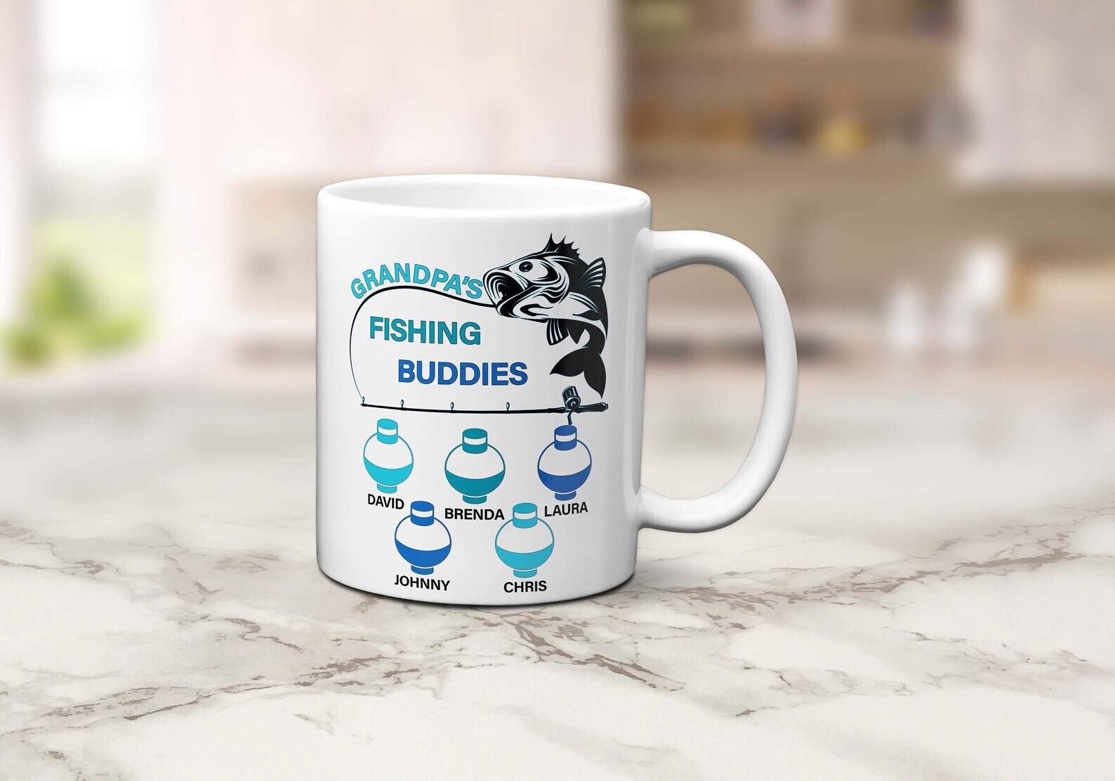 Personalized Mug Grandpa Mug Fishing Lovers Gift Personalized Fishing Mug Custom