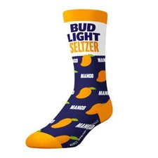 New Mens Bud Light Mango Beer Socks.