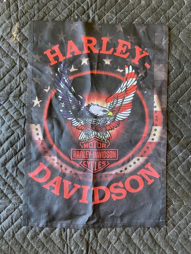 Harley Davidson Deko Garten Hof Flagge mit Adler 2009 Kombi Größe 30x43cm