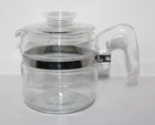 Vintage Pyrex 7754 B Flameware Glass Coffee Percolator Pot and Lid Only 4 Cup