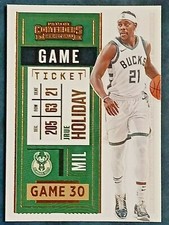 JRUE HOLIDAY 2020-21 PANINI CONTENDERS GAME TICKET BRONZE SSP #77 BUCKS PELICANS