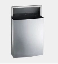 ASI 10-20458 Semi-Recessed Stainless Steel Waste Receptacle, 11.2 Gal. Capacity