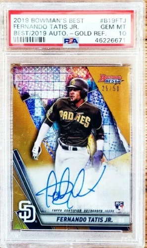 2019 Bowman Best Fernando Tatis Jr Gold /50 Auto Psa 10