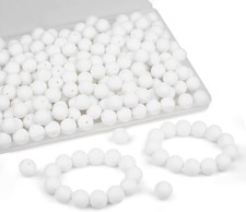 120PCS 15Mm White Silicone Beads for Keychain Making Bulk Silicone Beads for Bra
