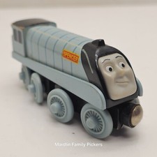 Vintage Thomas Wooden Railway Spencer Engine Silver Wood Train Toy Learning Curv