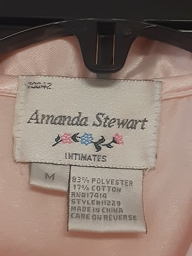 Vintage Amanda Stewart Intimates Women's Med 2 Pc Nightwear Lace Floral Detail - Picture 7 of 21
