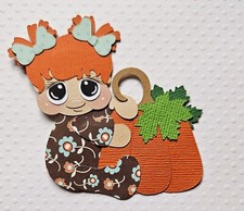 Pumpkin Baby Girl Red Hair. Scrapbook, Card Making Paper Piecing