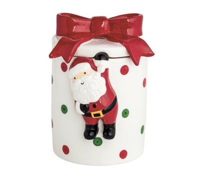 MUD PIE BOW SANTA COOKIE JAR CHRISTMAS 2025 NIB