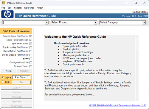HP Compaq Service Quick Reference Guide Manual CD-ROM (2003)