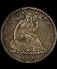 1876-CC Seated Liberty Silver Half Dollar 50c  Wb-11 LARGE CC