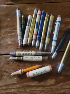 Lot of vintage farming farm supply advertisement bullet pens retro pencil lot