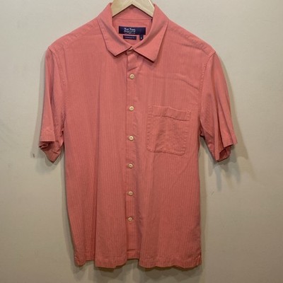 NAT NAST Shirt Mens M Pink American Fit Button Up Silk Two & A Half Men Sopranos
