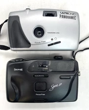 2 Vintage 1990s Panoramic 35mm film Cameras 1 Ultronic and 1 Kalimar Spirit SP