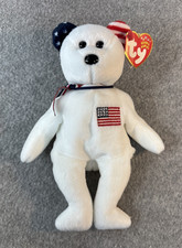 Ty Beanie Baby America the Bear American Red Cross Plush White Bear with Tags